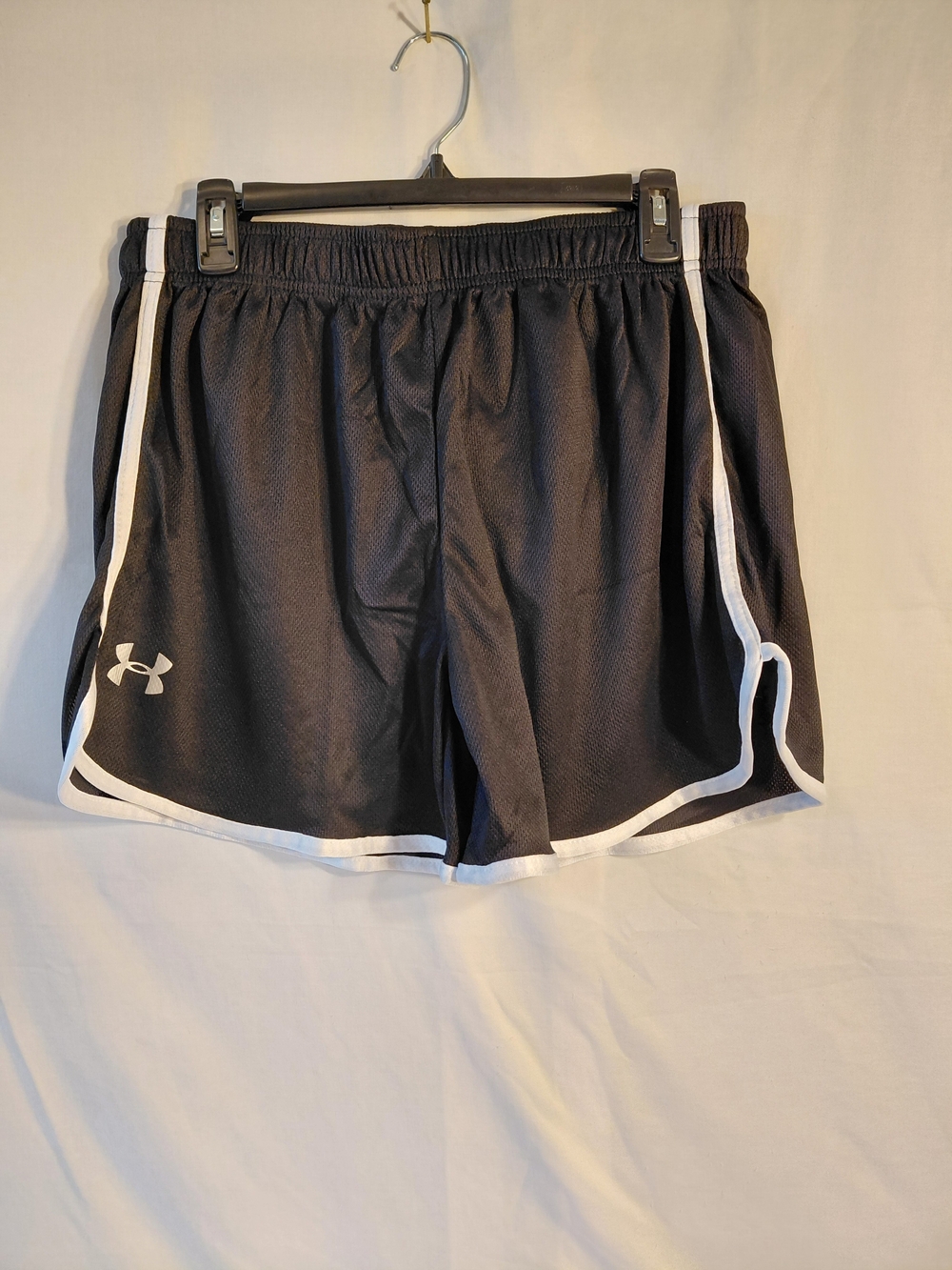Under Armour Black Athletic Shorts with White Trim